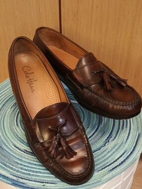 Cole Haan SZ 9.5D Men’s Dark Brown Leather Tassel Loafers